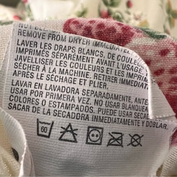 Vintage Cannon Strawberry Vines Queen Size Fitted & Flat Sheet Set - Picture 6 of 10